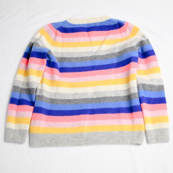 J. Crew Teddie Sweater XS/S Rainbow Striped Crewneck Preppy Soft Girl Spring - Picture 3 of 8